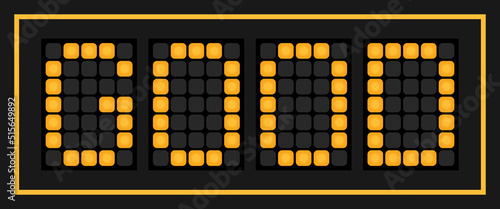 Orange color led banner in word good on black background