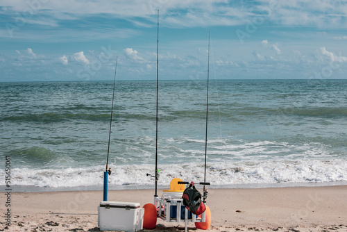 fishing on the beach