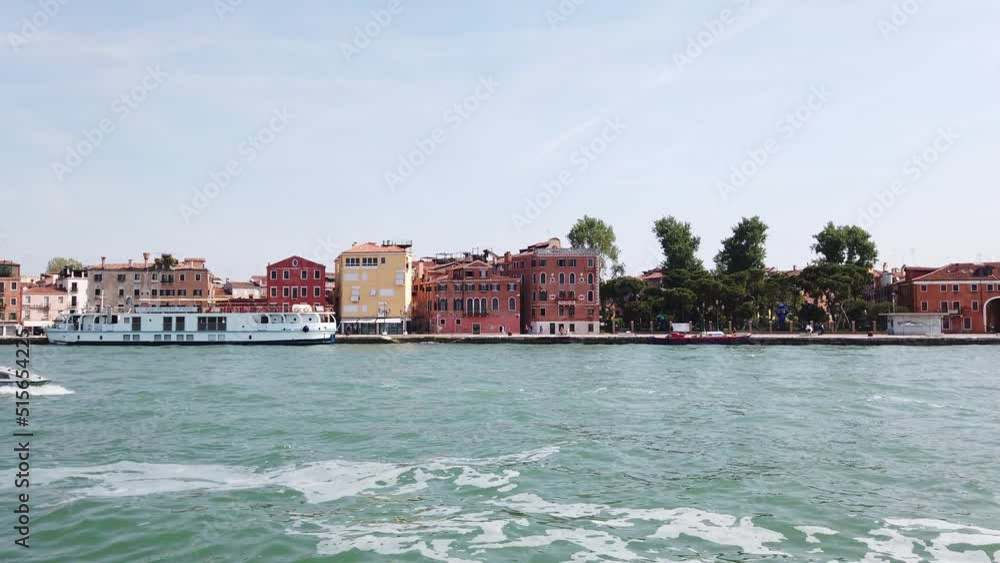 Colored houses of Venice, Italy - Steadicam shot from the water Colored houses of Venice, Italy - Steadicam shot from the water