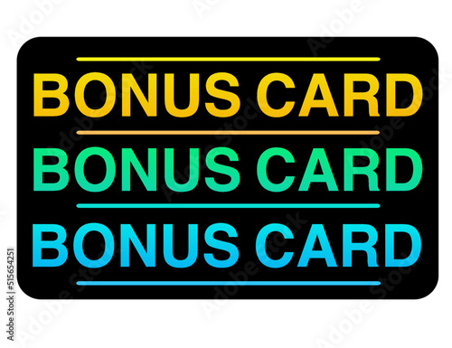 Neon gradient black bonus card or gift card