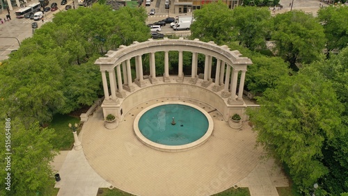 Aerial view of the Millennium Monument at the Wrigley Square, Chicago, Illinois, USA photo