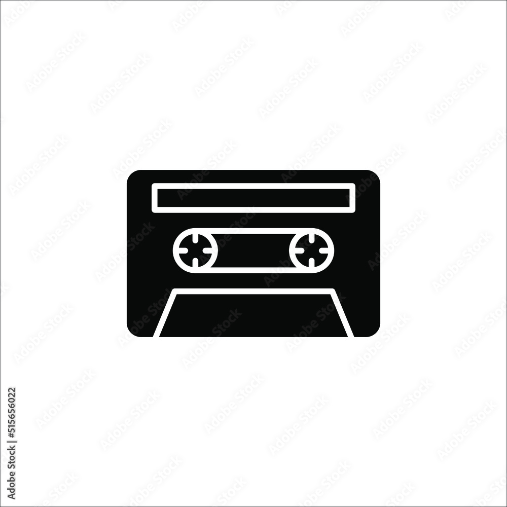 retro music cassette icon isolated on white background retro music cassette icon isolated on white background