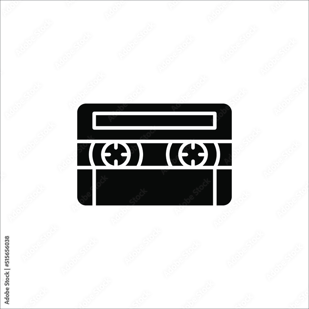 retro music cassette icon isolated on white background retro music cassette icon isolated on white background
