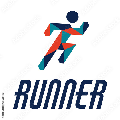 Running man icon. Silhouette sprinter male. Isolated on white background. Vector illustration.