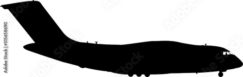 illustration of a silhouette of a heavy military transport plane.