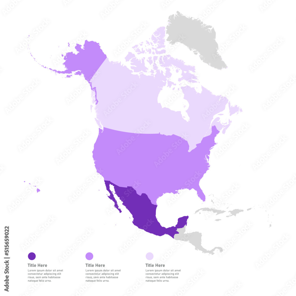 North America Map Infographic Heat Map Vector Map Countries Heat Map North America Canada 2741