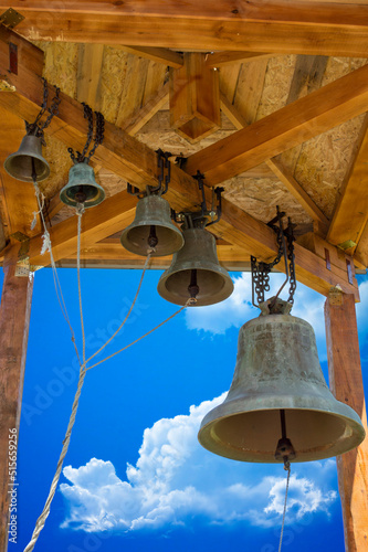 church bells against the blue sky