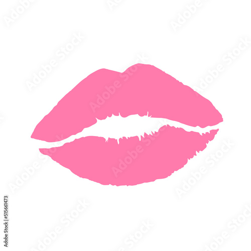 lip  female mouth. Lips with lipstick. Woman s lips close up isolated on white background. 