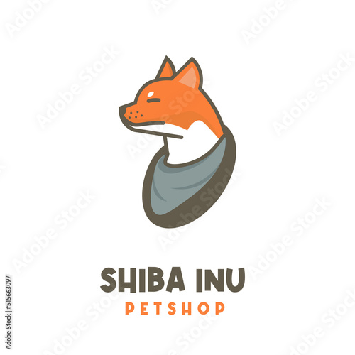 Shiba inu dog mascot illustration logo