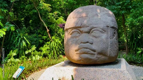 Olmec head in the La Venta park in Villahermosa, Tabasco, Mexico photo