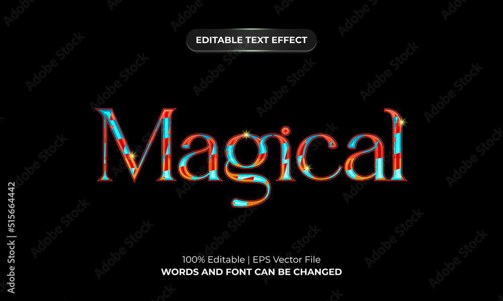 Magical abstract 3d editable text effect