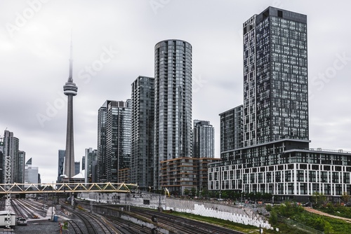 Canvas Print Outdoor view of the Etobicoke Toronto Skyscrapers in Canada