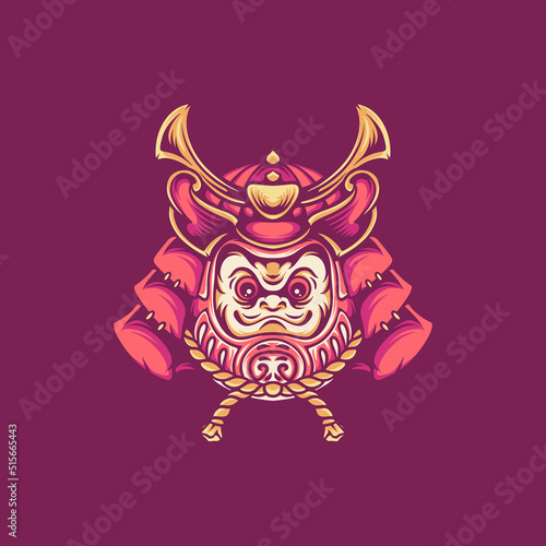 Daruma Samurai Illustration