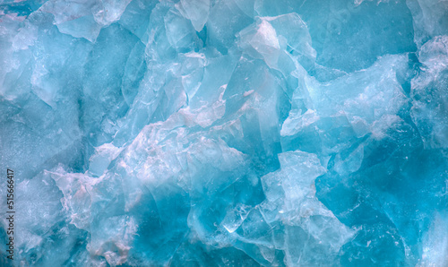 Canvas Print A close-up of the layered surface of a blue glacier - Knud Rasmussen Glacier nea