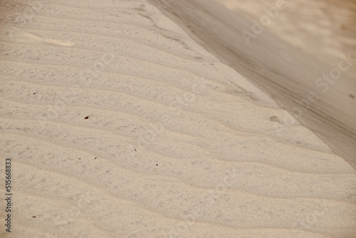 Close up of sand patterns in the desert dunes made by the wind