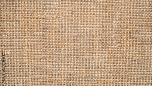 Burlap sackcloth background and texture, brown natural Burlap Fabric, with space for text decoration.