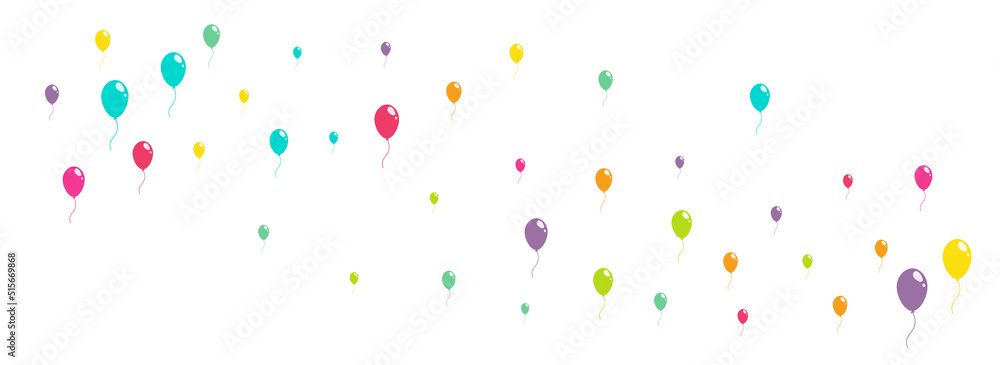 Bright Party Balloon Vector Panoramic White