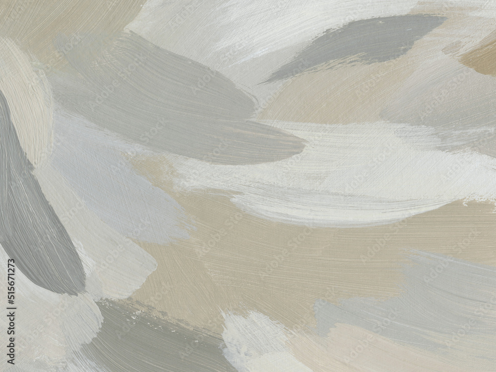 Abstract neutral art background with paint brush strokes. Acrylic hand