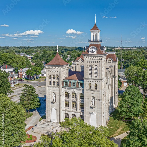 Vertical shot of Knox County Courthhouse, Vincennes. Indiana, United States.