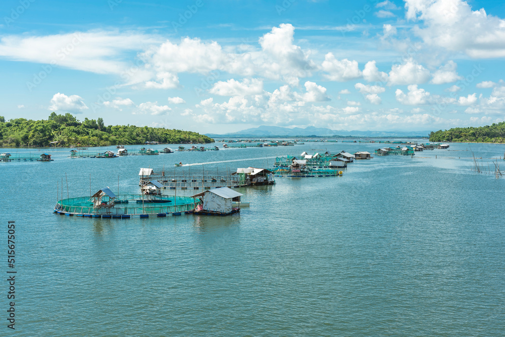 Anda, Pangasinan, Philippines - A multitude of circular milk fish pens ...