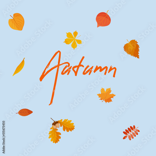 Vector illustration of autumn falling leaves. Autumn foliage is falling. Autumn design. Templates for posters, banners, flyers, presentations. Autumn background. 