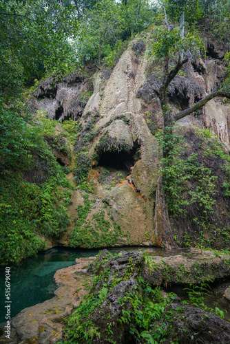 Boca da Onca Waterfall in Brazil. Ecotourism in Bonito