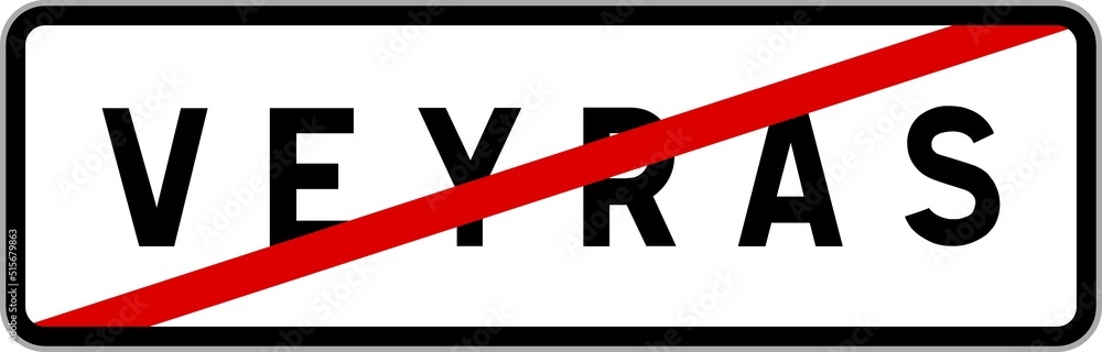 Panneau sortie ville agglomération Veyras / Town exit sign Veyras Panneau sortie ville agglomération Veyras / Town exit sign Veyras