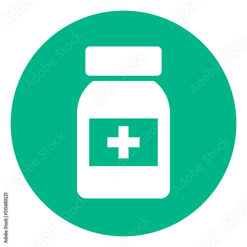 Medical pills bottle vector icon