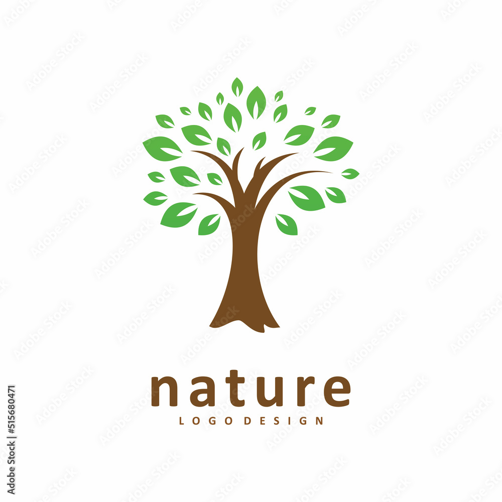 Obraz premium nature tree leaf logo design