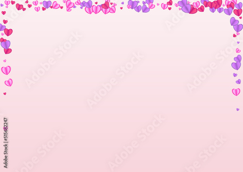 Pinkish Heart Background Pink Vector. Random Backdrop Confetti. Purple Color Pattern. Tender Confetti Drop Illustration. Red Day Texture. © Vlada Balabushka