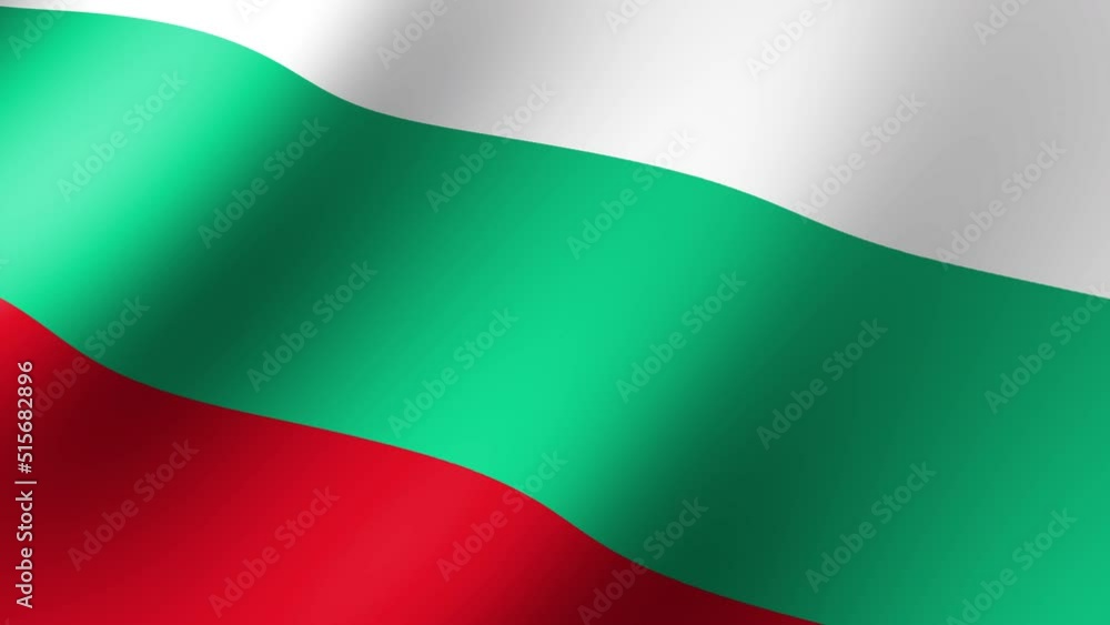 The flag of Bulgaria flutters in the wind. 3d loop animation The flag of Bulgaria flutters in the wind. 3d loop animation