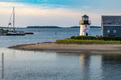 Low angle shot of a beautiful lighthouse in Hyannis, MA, USA