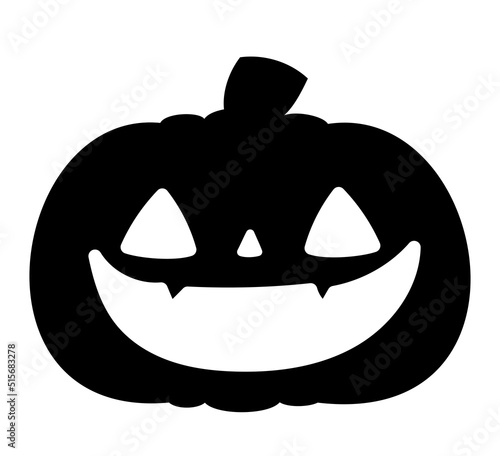 ハロウィンのカボチャ、ジャック・オー・ランタンのシルエットイラスト。