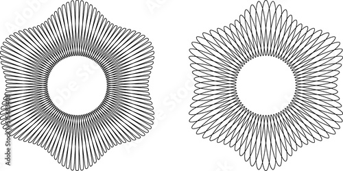 Guilloche patterns, rosette patterns in vector
