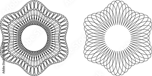 Guilloche patterns, rosette patterns in vector
