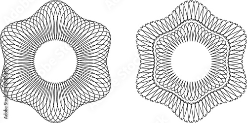 Guilloche patterns, rosette patterns in vector

