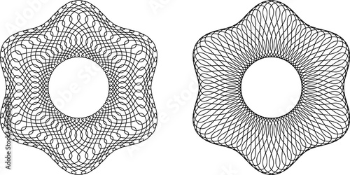 Guilloche patterns, rosette patterns in vector
