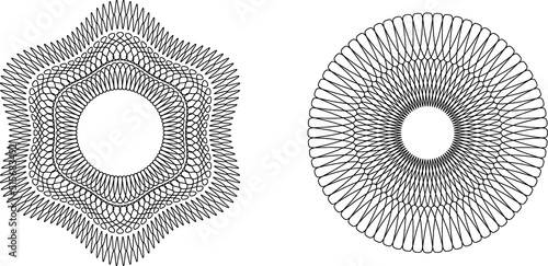 Guilloche patterns, rosette patterns in vector
