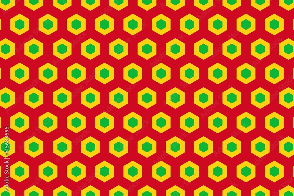 Geometric pattern in the colors of the national flag of Mali. The colors of Mali. Geometric pattern in the colors of the national flag of Mali. The colors of Mali.