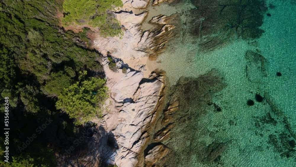 Beach with rocks and beautiful turquoise sea
