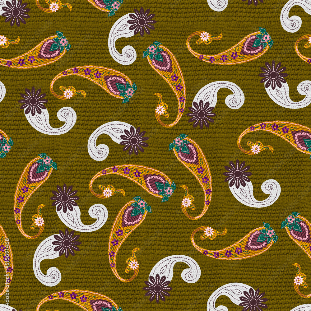 Paisley pattern with texture Paisley pattern with texture