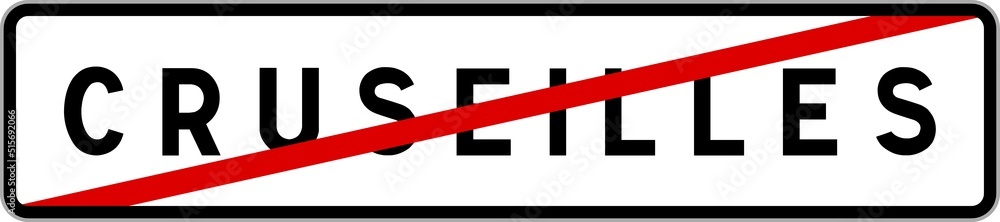 Panneau sortie ville agglomération Cruseilles / Town exit sign Cruseilles Panneau sortie ville agglomération Cruseilles / Town exit sign Cruseilles