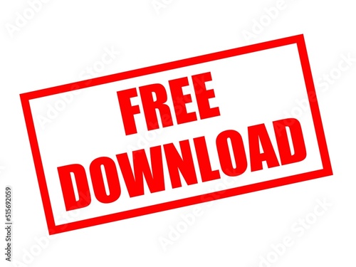 FREE DOWNLOAD red Rubber Stamp over a white background