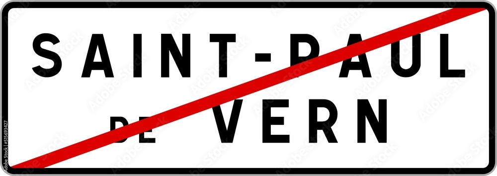 Panneau sortie ville agglomération SaintPauldeVern / Town exit sign