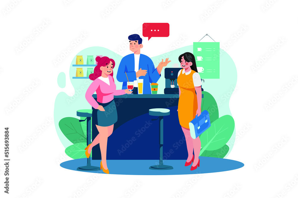 Business Activities flat illustration concept on white background
