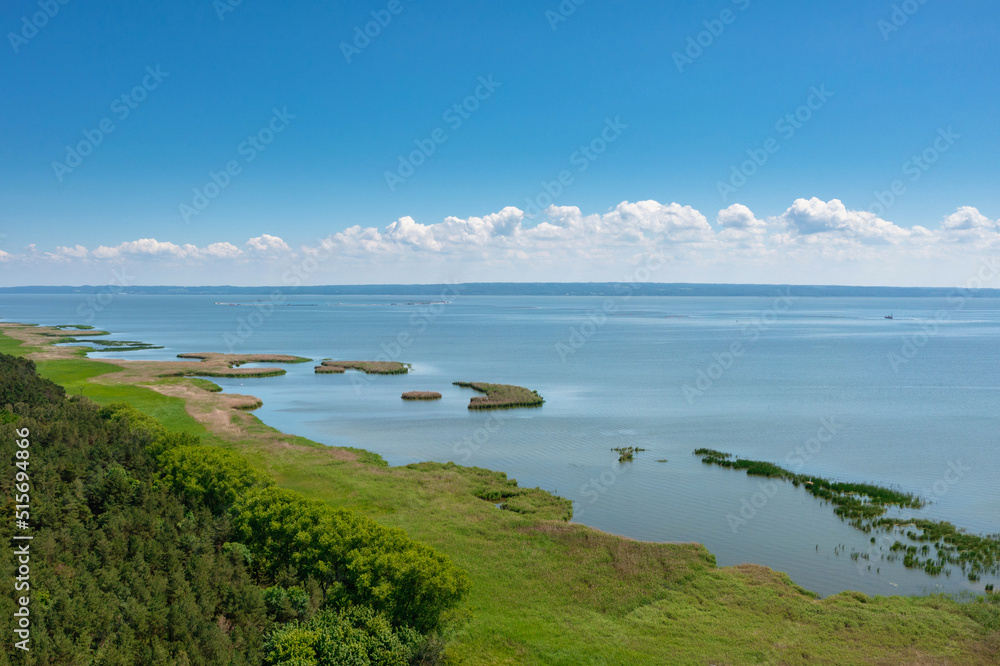 Aerial view of the Vistula Lagoon and the Vistula Spit. Poland