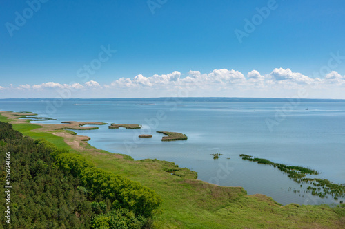 Aerial view of the Vistula Lagoon and the Vistula Spit. Poland