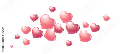 Pink hearts illustration banner