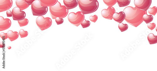 Pink hearts illustration banner