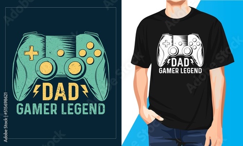 Dad Gamer Legend Fathers Day Gaming Dad T-shirt